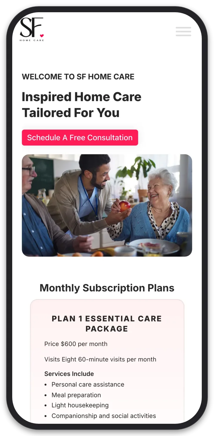 SF Home Care: home card 1 of 3