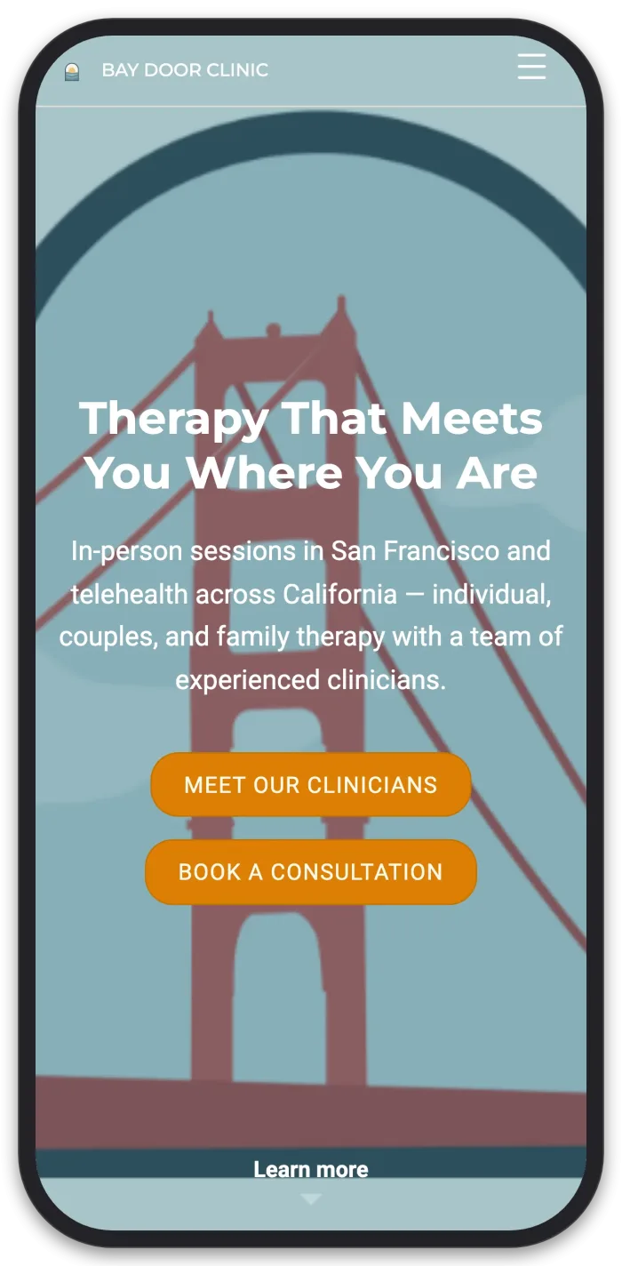 Bay Door Clinic: home card 1 of 3