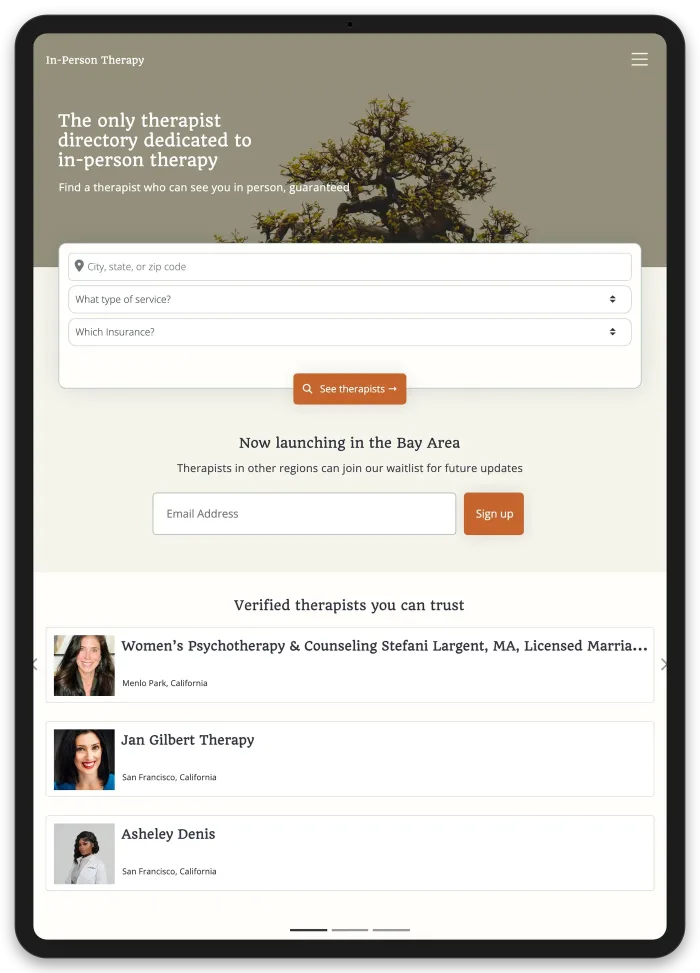 In-Person Therapy — home