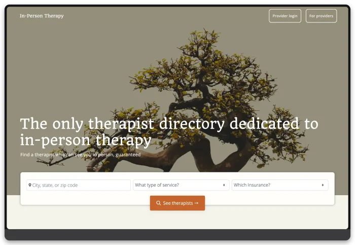In-Person Therapy: home card 3 of 3