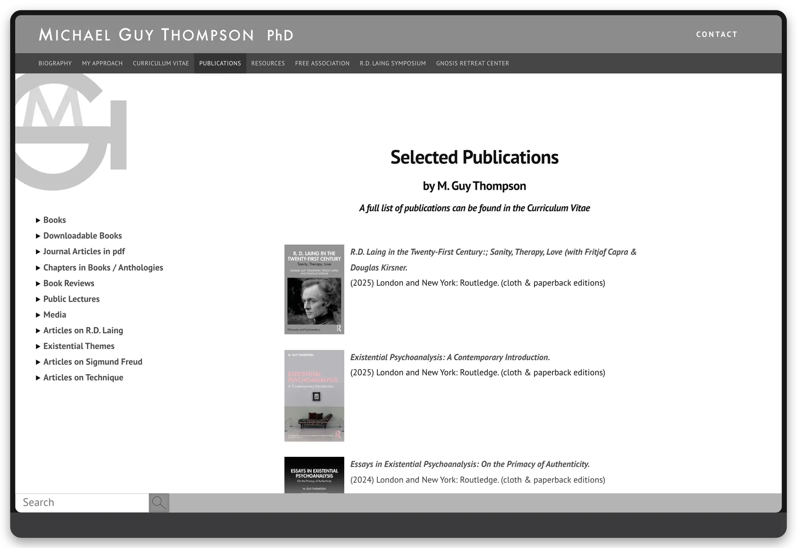 Michael Guy Thompson, PhD: Publications, desktop view