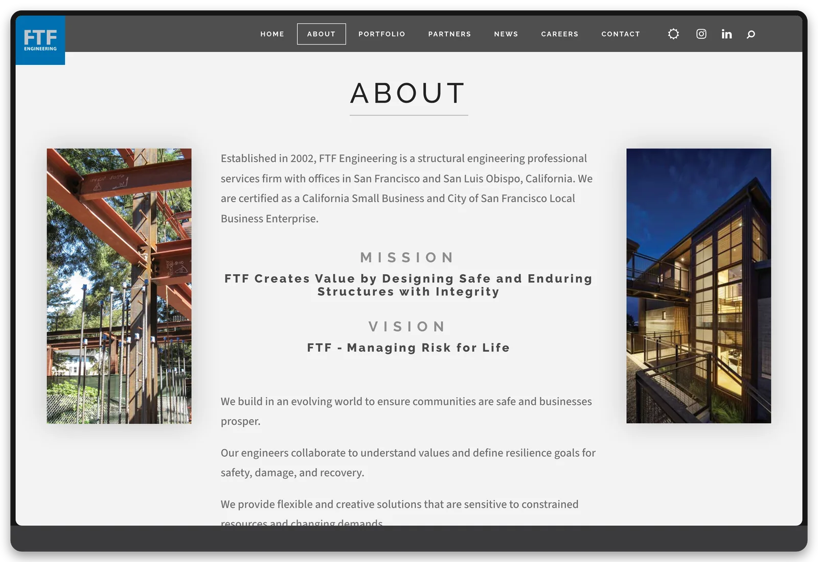 FTF Engineering: Design System & Performance, desktop view