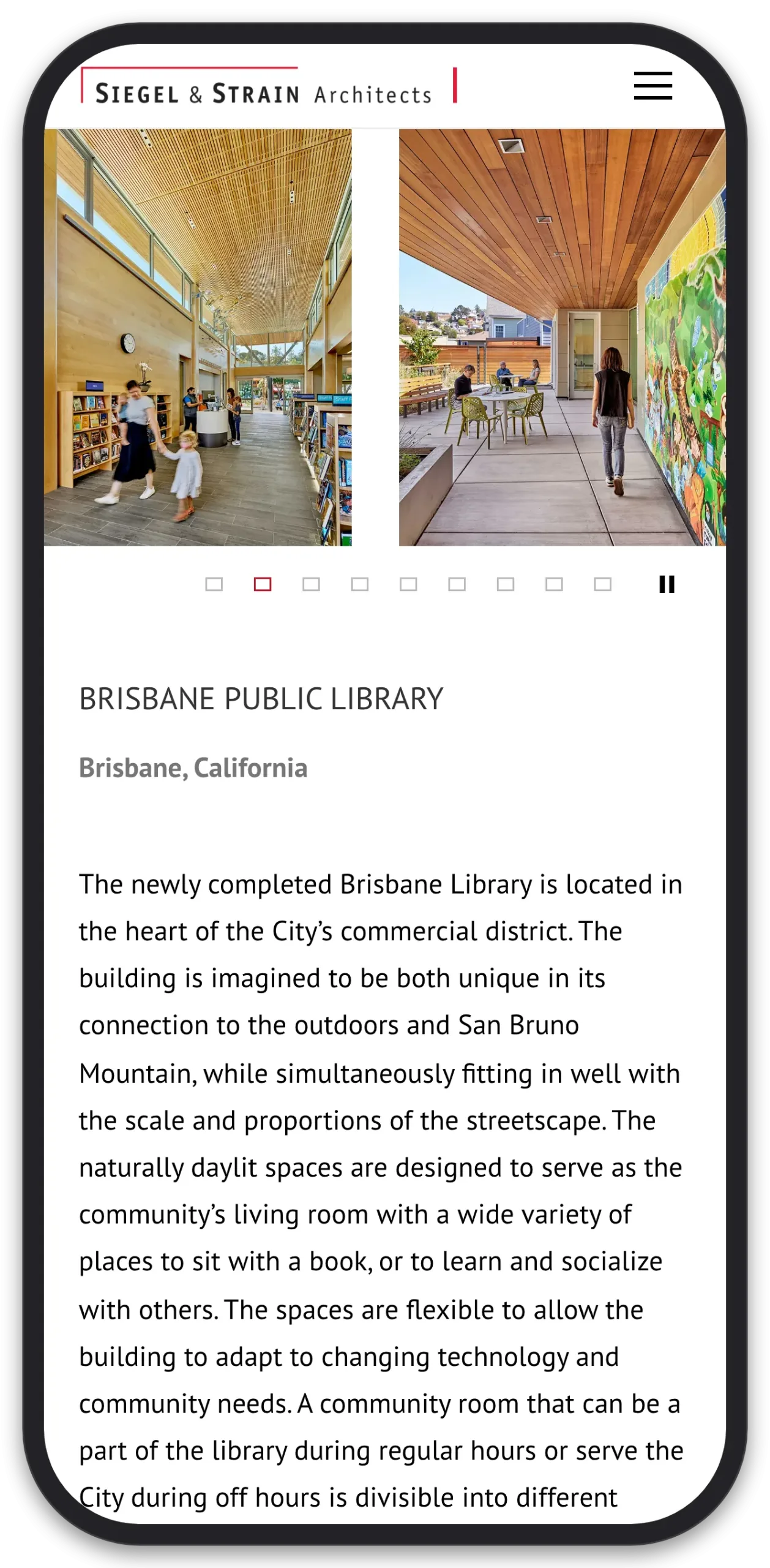 Siegel & Strain: Who We Are, mobile view