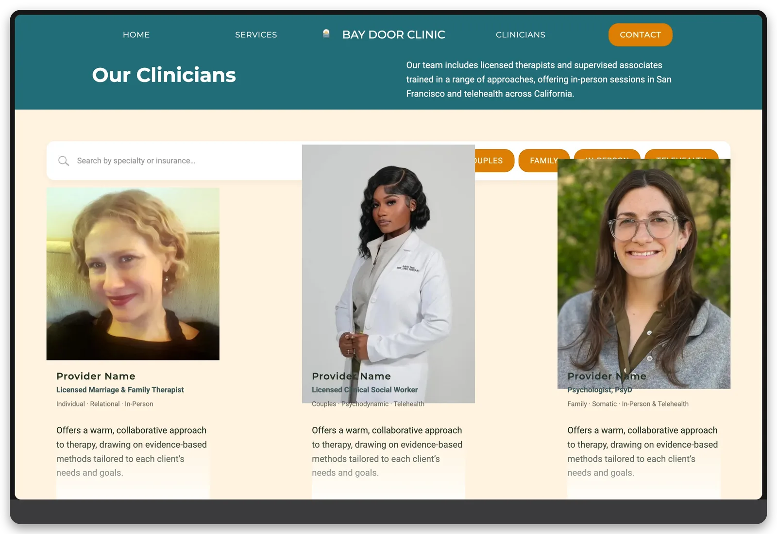 Bay Door Clinic: Clinician Directory