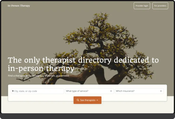 In-Person Therapy: home card 3 of 3