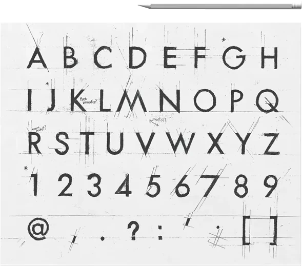 Parkmerced typeface hand-drawn sketch home card mockup