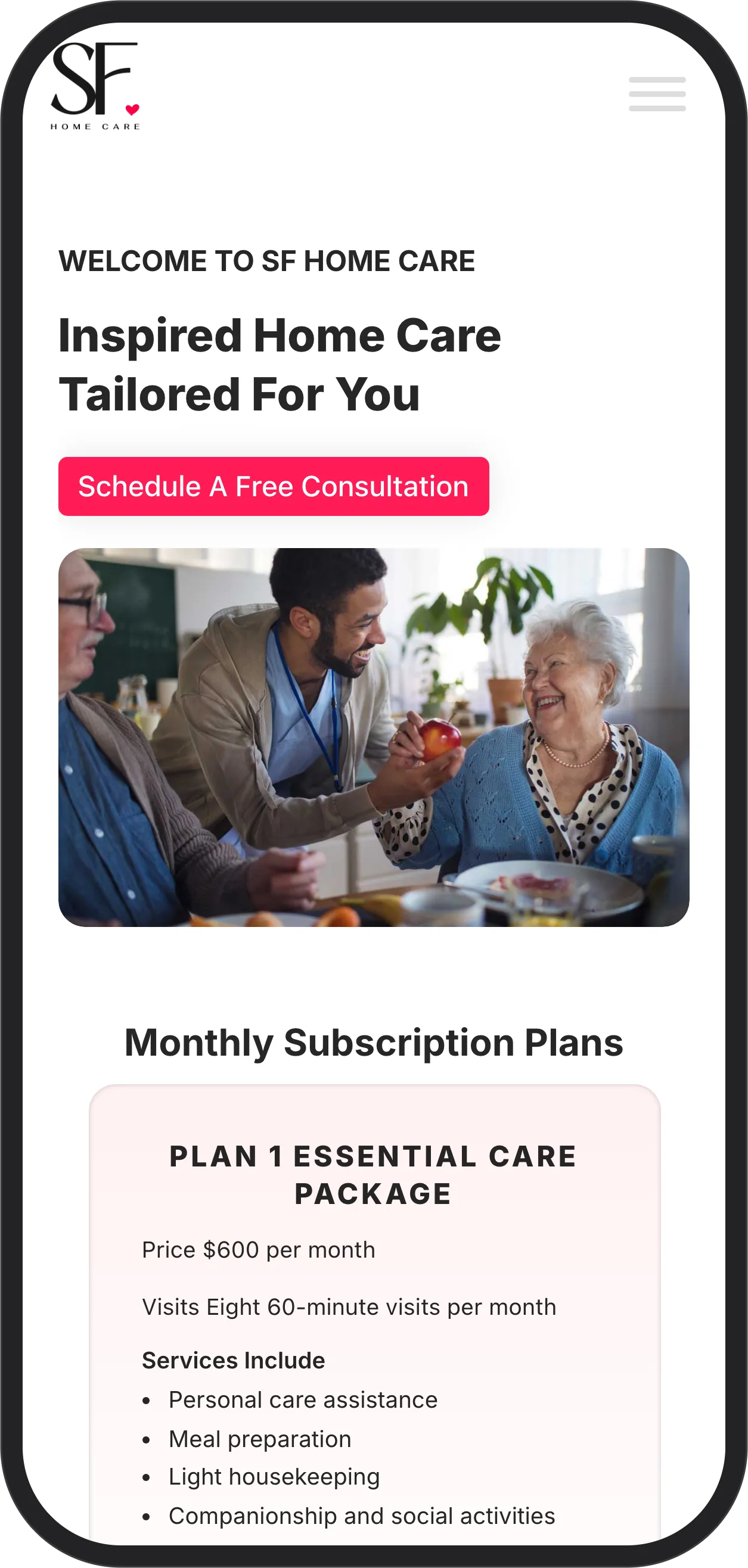 SF Home Care: home card 1 of 3