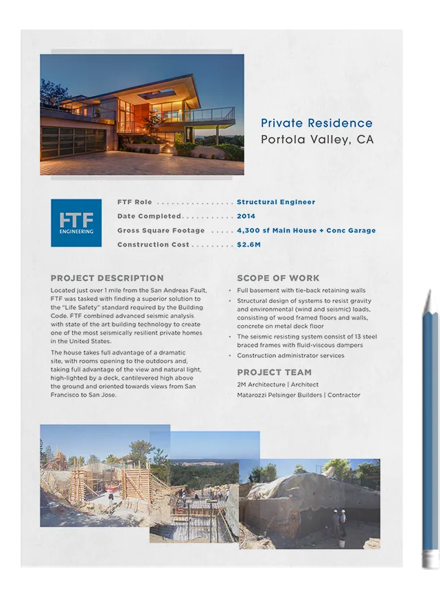 FTF bid proposal document second page mockup